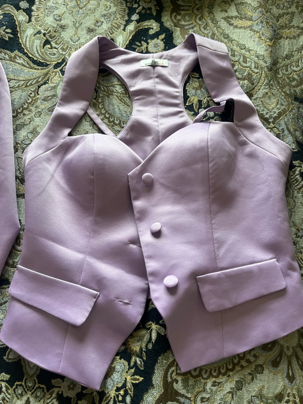 Ellaé Lisqué Lilac Satin Racerback Bustier